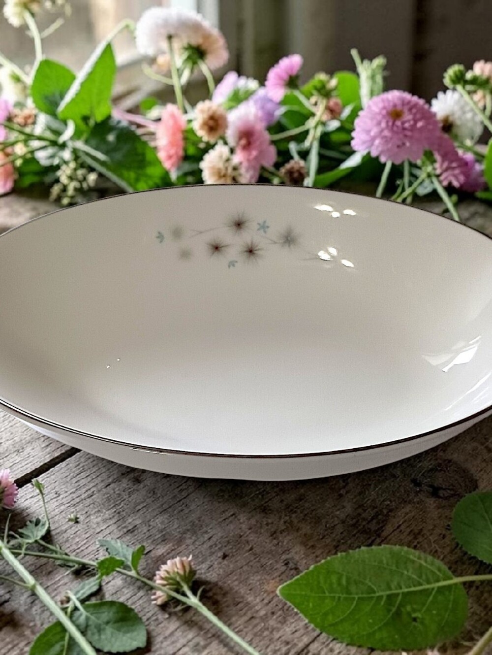 Royal Doulton Thistledown Serving Bowl Oval Atomic H4943‎ Porcelain Floral MCM